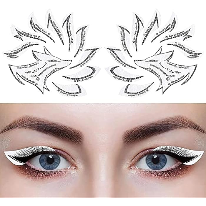 Eyeliner Eyebrow Stencil Eyeshadow Stencil Set Non-woven Materials 12 Style Eyeliner Eyeshadow Sticker Template - Image 1